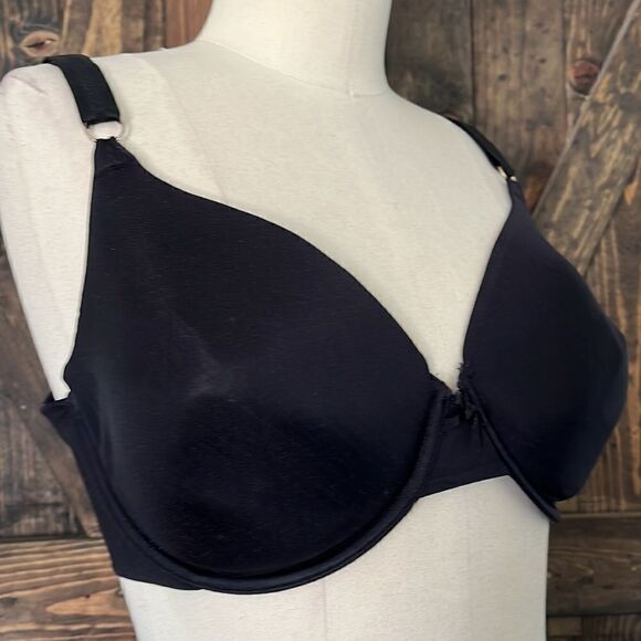Vanity Fair black wired full coverage thick straps bra Sz-36DD - Picture 3 of 7